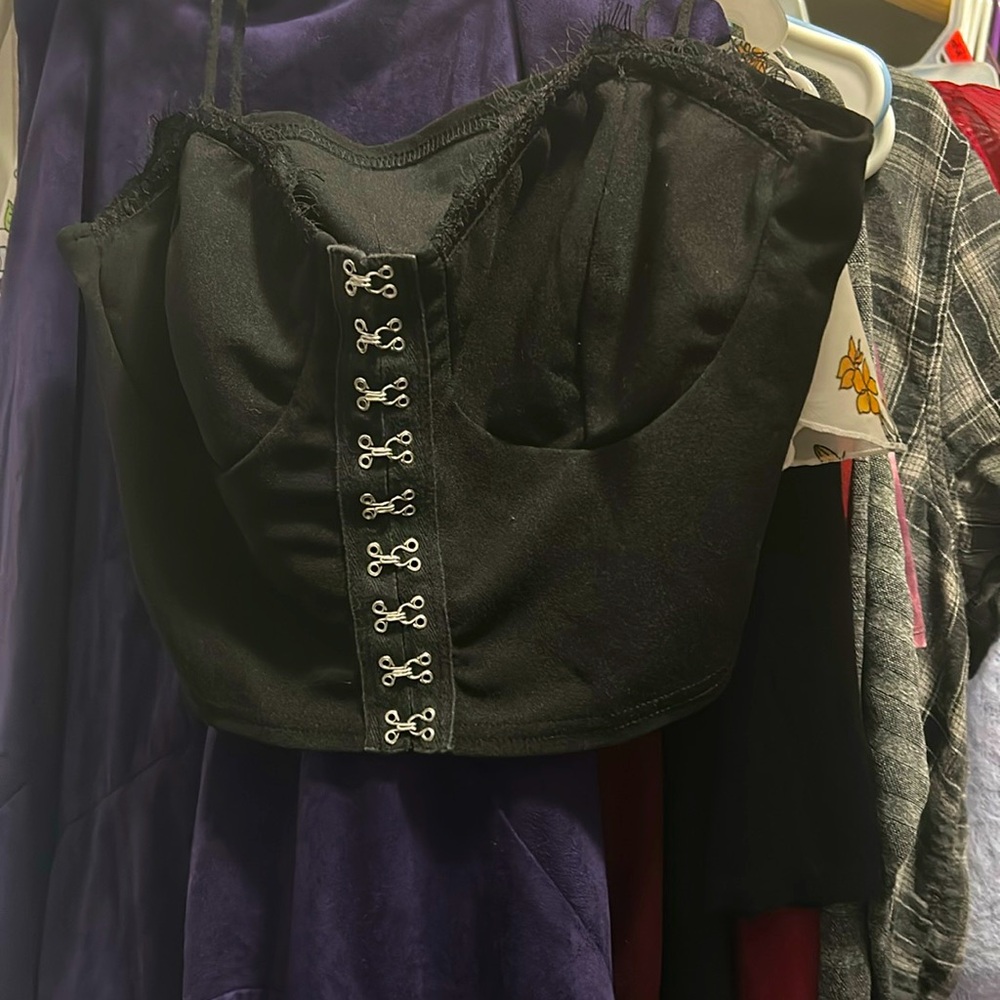 Goth Corset Crop Top🖤